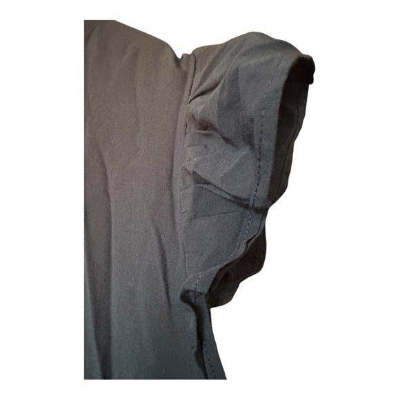 Chic Black Ruffle Sleeve Mini Dress - Picture 3 of 4